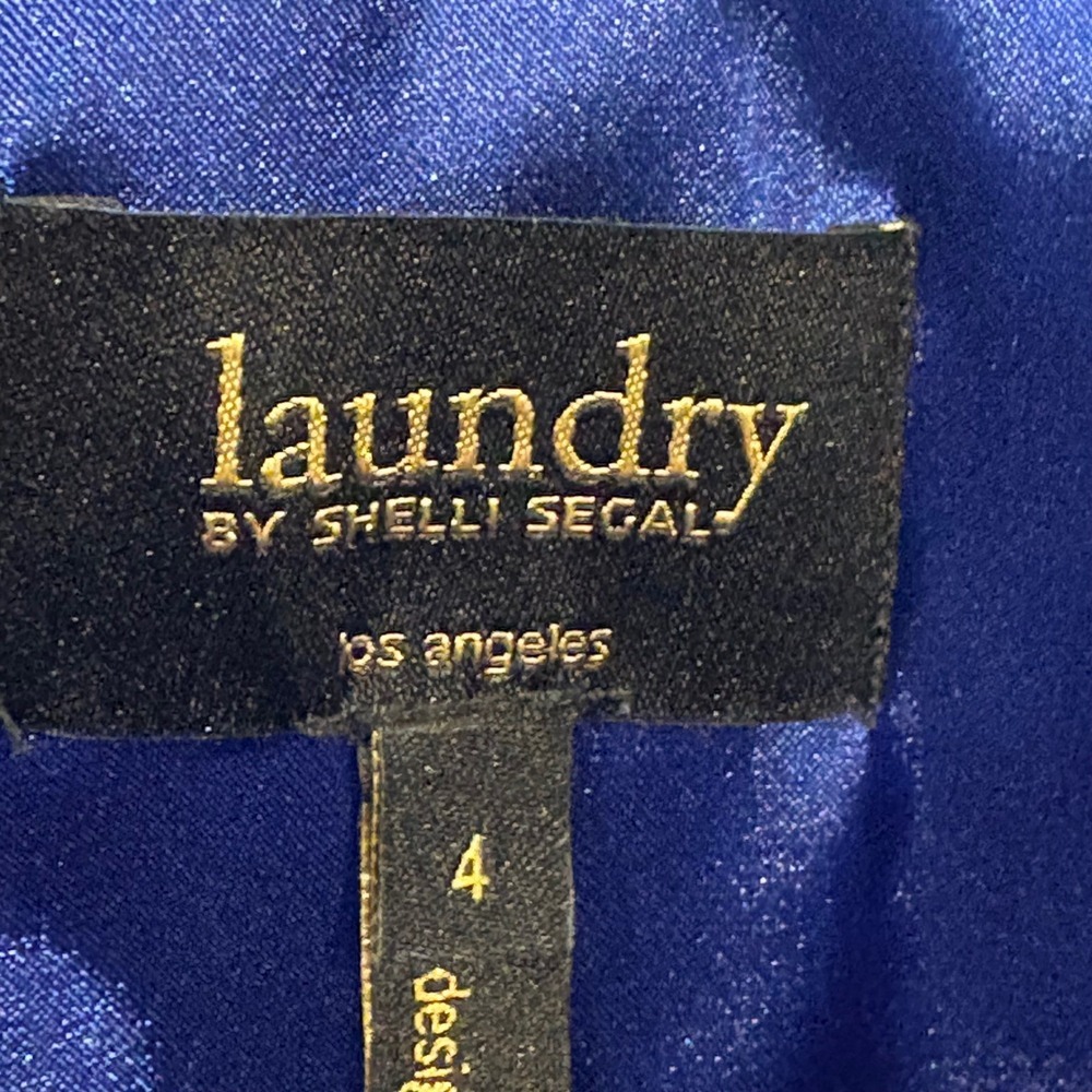 Laundry by Shelli Segal One Shoulder Blue Cocktail Dress Size 4 - Picture 10 of 14